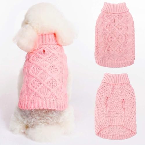 Turtleneck Dog Sweater (Small / Flesh Pink)