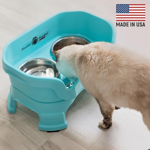 Neater Feeder Deluxe Mess (Cat + Standard Bowl / Aquamarine)