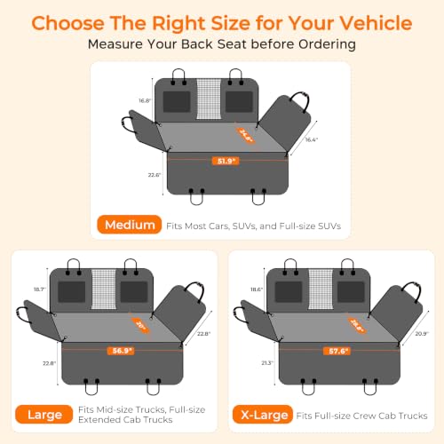 Back Seat Extender for Dogs (Black / M - Cars / Full Size SUVs)