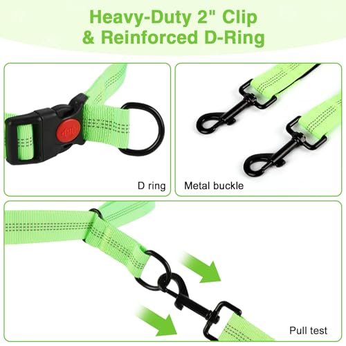 Hands Free Dog Leash with Zipper Pouch (Green)