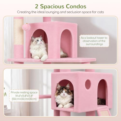F70 Pro Pink Heavy Duty Cat Tree Tower for Indoor Large Cats (70inch / Pink)