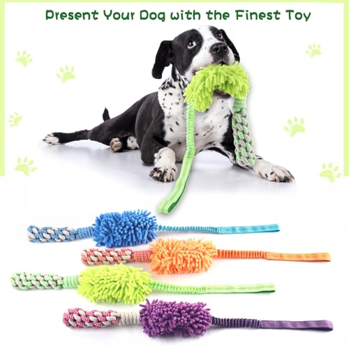 Dog Rope Toy Tug of War Dog Toy for Aggressive Chewers (Green / Dog Bite Stick Toy)
