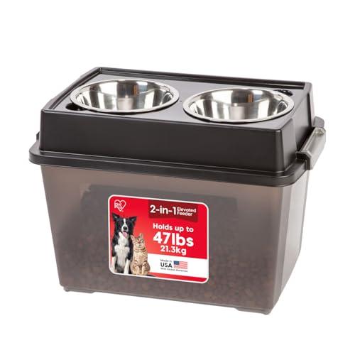 Elevated Dog Bowls 15" H (Large - 15"H w/ 2 Bowls / Smoke)