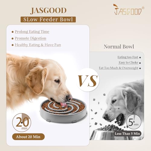 Slow Feeder Dog Bowl (Large / E-Light Grey)