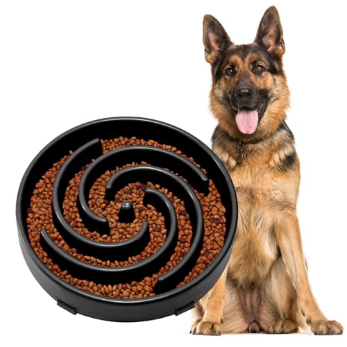 Slow Feeder Dogs Bowl for Large Medium Dogs (Large / A-Black)