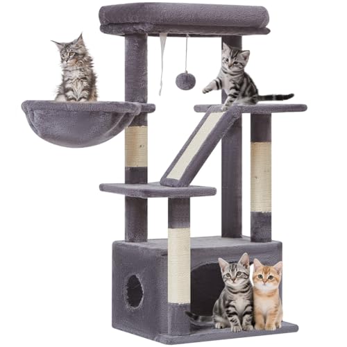 Cat Tree 38.5In Cat Tower for Indoor Cats (Smoky Gray / 38.5 Inches)