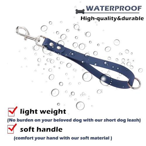Short Dog Leash (10 inch / Blue & Orange)