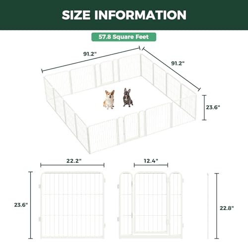 Homeplus Indoor Dog Playpen (White / 24"H)