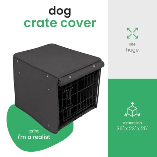 Dark Gray Dog Crate Cover (I'm a Realist / 36.0"L x 23.0"W x 25.0"H)