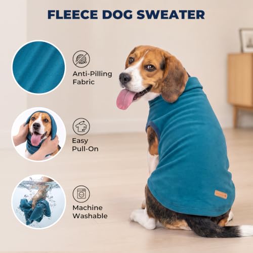 Dog Sweater Soft Fleece Warm Turtleneck Dog Sweaters for Large Dogs (XX-Large / Blue)