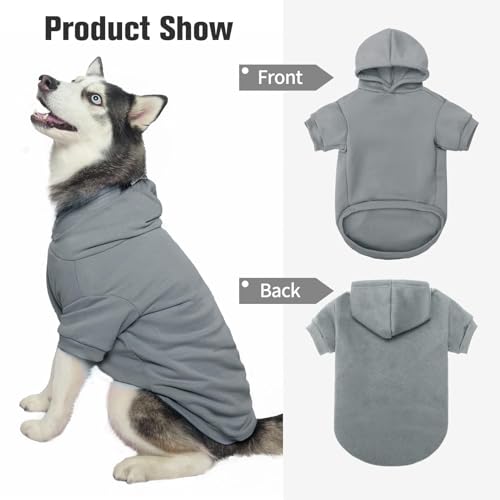 Dog Hoodie for Medium Dogs (#2 Grey(Plain) / Medium (All Breed Sizes))