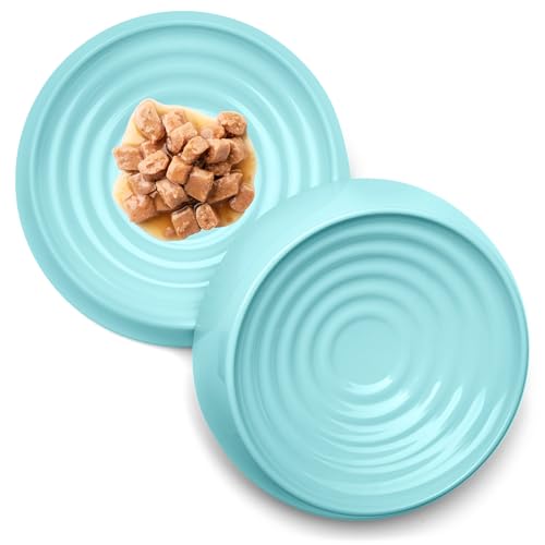 Cat Bowls Whisker Friendly Food Bowl for Indoor Cats (Dish - Set of Two / Aruba)