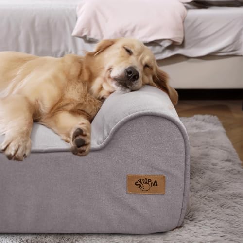 XXL 35D Memory Foam Dog Bed for Extra Large Dogs (XX-Large / Grey)