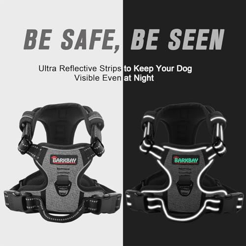 Dog Harness No Pull for Small Sized Dog Front Back Clips (X-Small(Chest:15.5-19.5”) / Dark Grey)