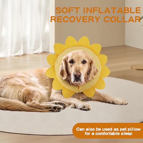 Inflatable Recovery Dog Collar (Sunflower / Medium (Neck:8''-10''))