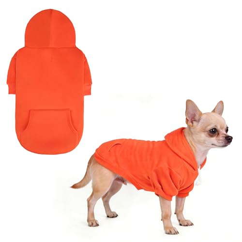 Dog Hoodie for Large Medium Small Dogs (Orange / Small)