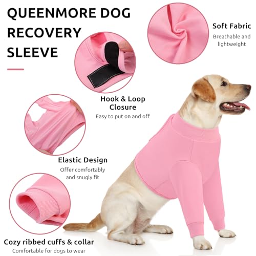 Dog Leg Sleeve to Stop Licking (Small / Pink)