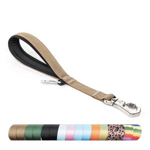Dog Training Leash with Sturdy Metal Buckle (Size 1 - Length 14" / Khaki)