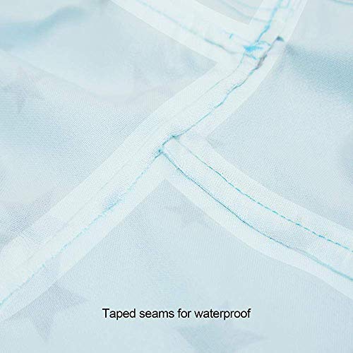 10" Star Prints Lightweight Reflective Waterproof Dog Raincoat with Hood & Harness Hole (10 Inch / 2-legged - Blue, Star Prints)