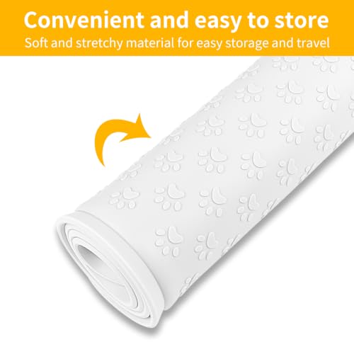 2 Pack Pet Placemat for Dog and Cat (11.8"L x 11.8"W - 2 Pack / White)