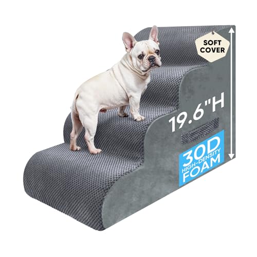 4 Step Pet Stairs for High Beds & Sofas (Grey / 4-step 19.6"H)