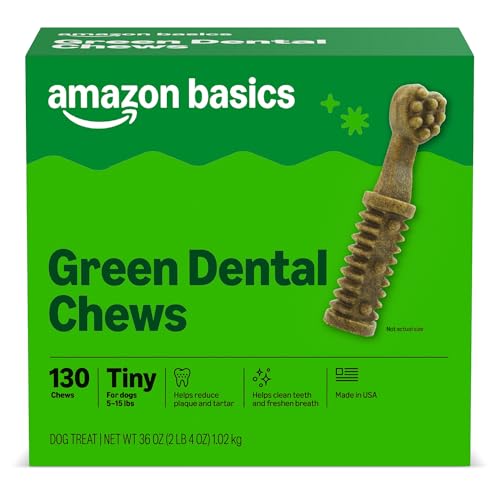 Dental Dog Treats to Help Clean Teeth & Freshen Breath (Tiny Dogs (5 – 15 lb) / 130 Count (Pack of 1))