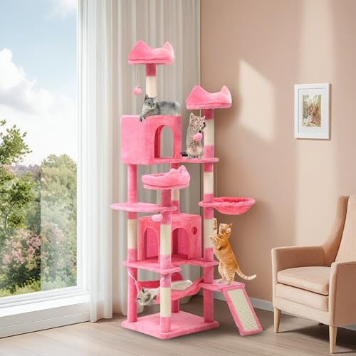 75 Inch Tall Cat Tree Indoor (Pink / 75 inch)