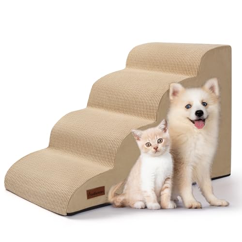 Dog Steps for Bed or Couch (Khaki / Standard 4-Step 17.4"H)