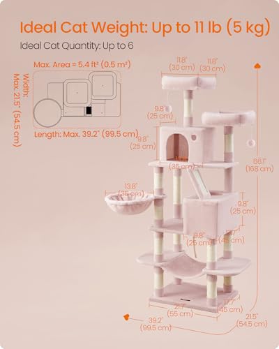 Cat Tree 66.1 (Jelly Pink / L (21.7"L x 17.7"W x 66.1"H))