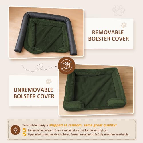 Waterproof Orthopedic Dog Bed for Extra Large Dogs (42.0"L x 30.0"W x 8.5"Th / Olive Green)