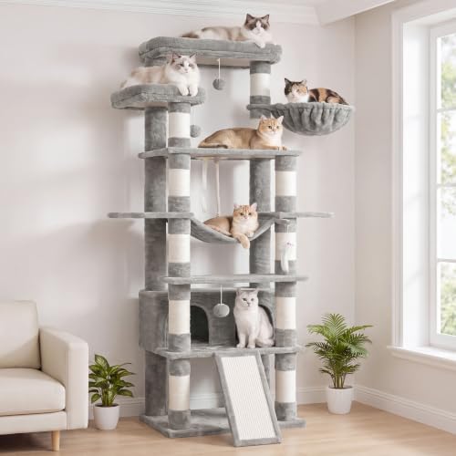 Tall Cat Tree 78 (Light Gray / 70 inch)