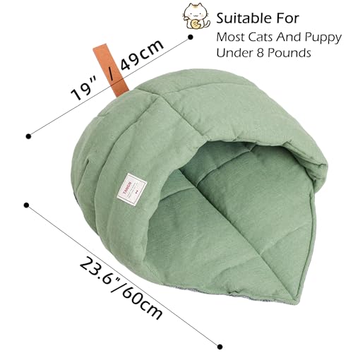 Cat Sleeping Bag Cave Bed with Non (Green / M)