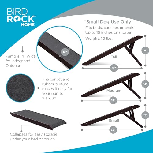 Adjustable Pet Ramp for Small Dogs (Espresso - 16")