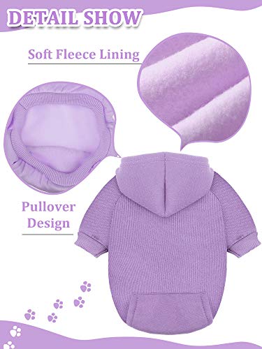 6 Pieces Dog Hoodie Winter Warm Sweater with Hat Small Dogs (L)