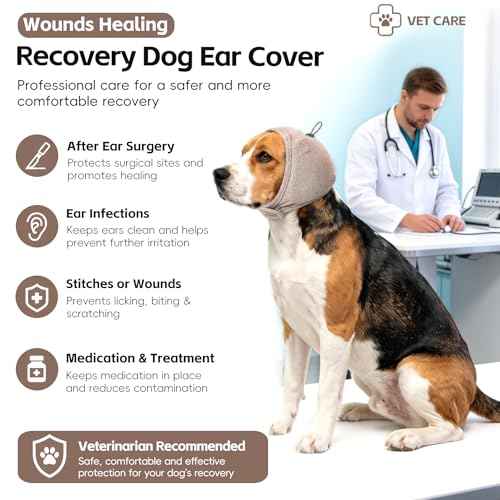 Upgraded Dog Ear Muffs No Shake Ear Wrap for Hematoma with SoundProof Pads (Khaki / Small(Head Circle:10"-15"))