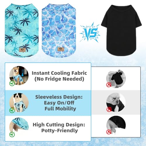 Cooling Sunblock Dog Clothes for Large Dogs (Ice Cube & Coconut / XX-Large(Chest 28", Back 22"))
