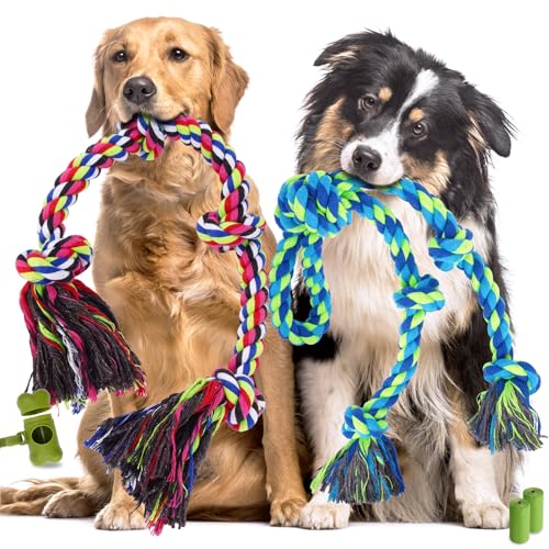 Tough Dog Rope Toys for Aggressive Chewers (Colorful)