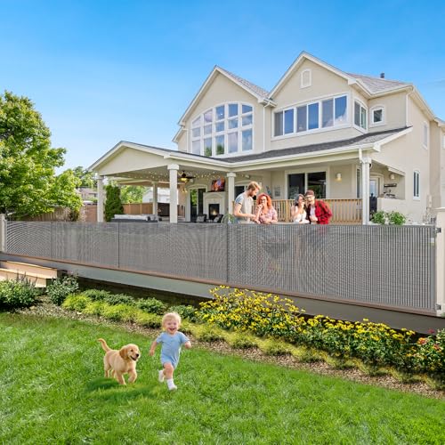 Reinforced 200 Inch Extra Long Baby Gate For Large Opening to Prevent Crawling Under (Gray / 37" Tall x 200" Wide（ With Reinforced Bar ）)