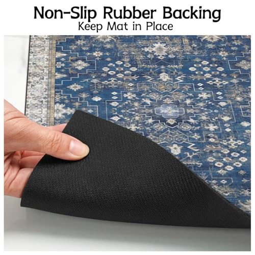 Pet Food Mats for Floor (Navy / 32"l X 24"w)