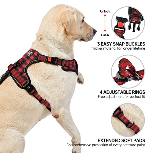Dog Harness for Medium Sized Dog (Checkered Red / Medium)