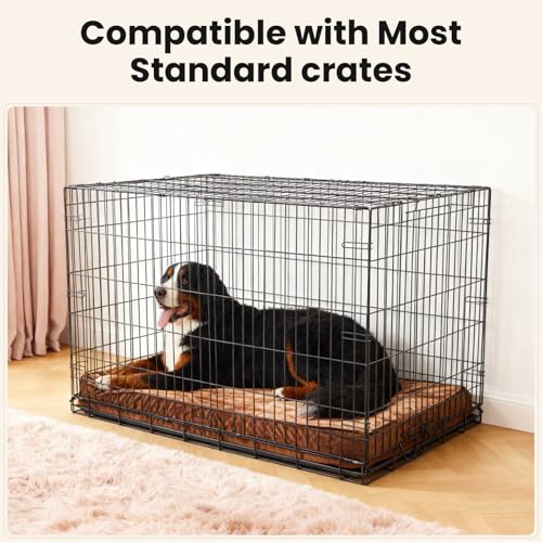 Orthopedic Waterproof Large Dog Bed (47" x 29" x 4" (For Crate) / 04-Brown)