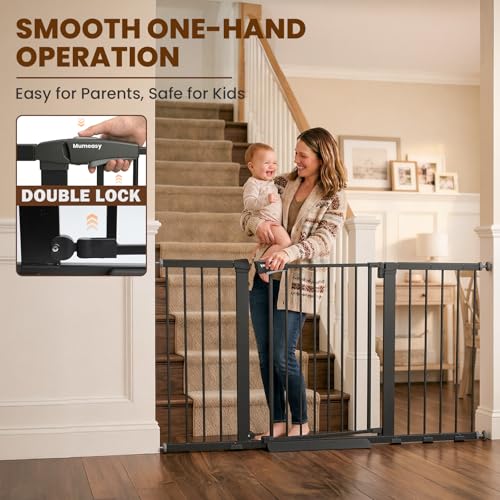 29.7 57" Extra Wide Baby Gate (Black / 29.7-57"W x 30"H)
