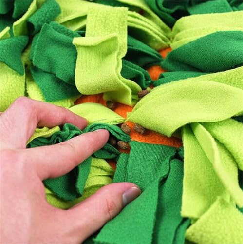 Ferret Cats Snuffle Mat Fleece Foraging Mats Interactive Feeding Toy Small Animal Rabbit Guinea Pig Rat Hamster Anti Slip Treat Dispenser Slow Feeder (Carrots)