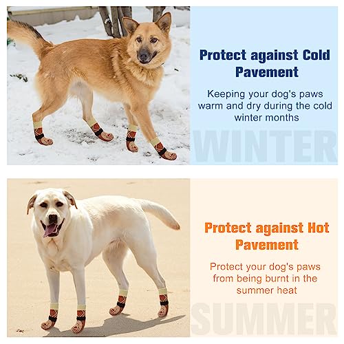6PCS Dog Socks to Prevent Licking Paws for Hot (Brown / L(Pack of 6))