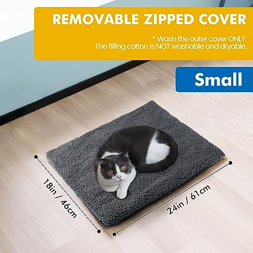Self Warming Cat Bed Self Heating Cat Dog Mat Pet Pad Extra Warm (24.0"L x 18.0"W x 1.0"Th / Dark Grey)