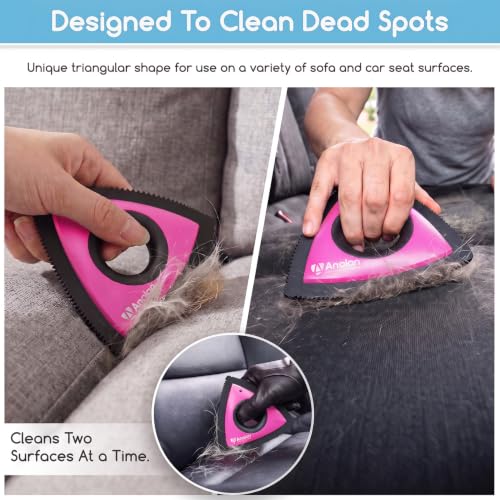 Mini Pet Hair Remover for Car Detailing Dog Hair Tool Brush (Rose Pink)