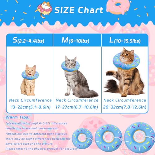 Cat Cone Collar Soft (Donut Blue / Large)