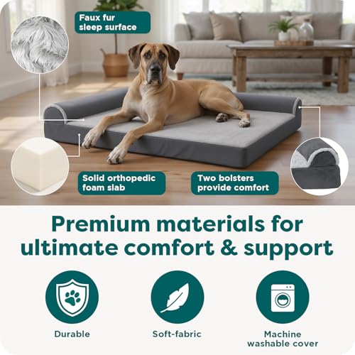 Orthopedic Dog Bed for Large Dogs w (Jumbo Plus / Deep Sapphire)