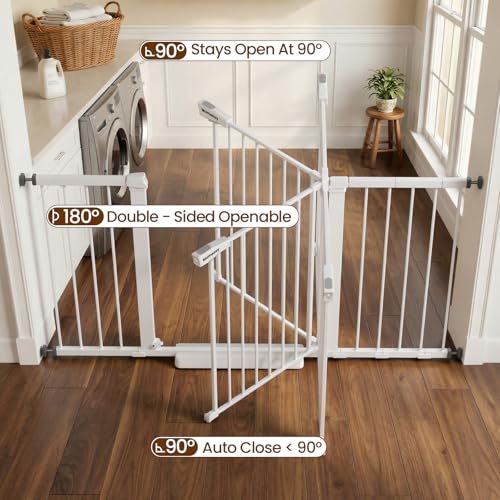 29.7 57" Extra Wide Baby Gate (White / 29.7-57"W x 30"H)