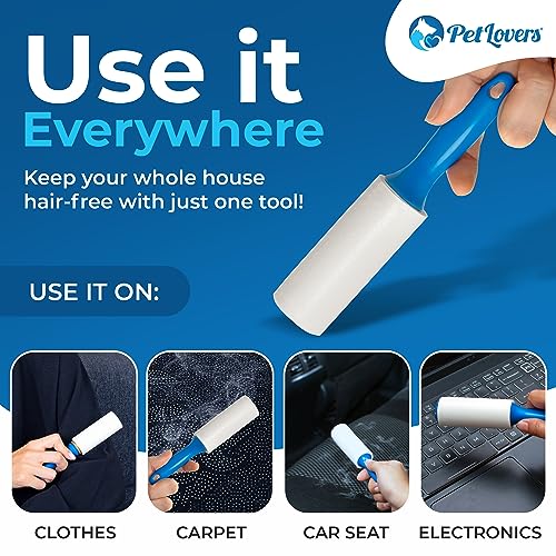 Extra Sticky Lint Roller Mega Value Set for Pet Hair Removal and Clothes
